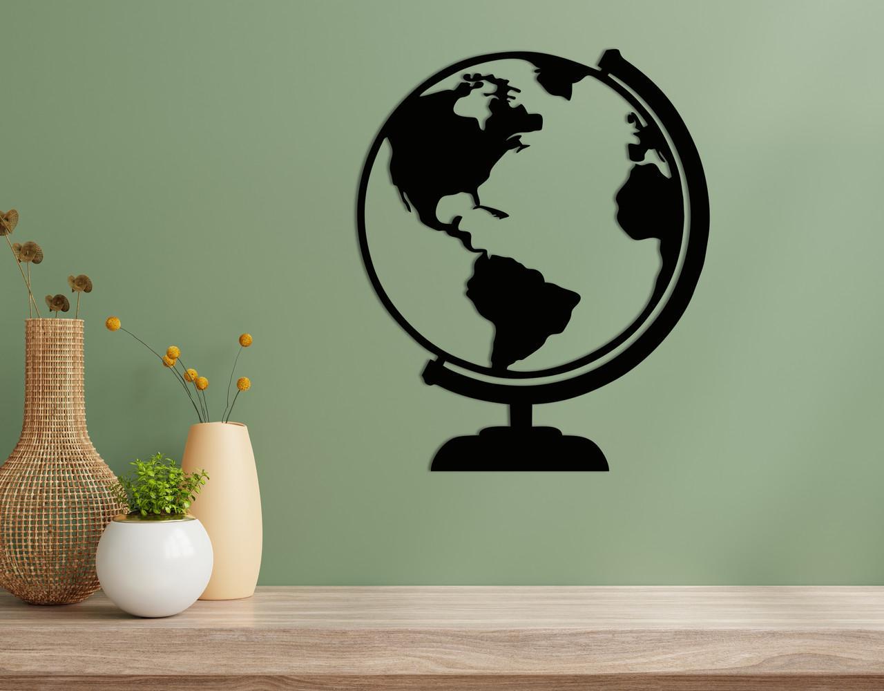Декоративное панно на стену Upwood Decor Globe 60х50 см Black (1554342471)