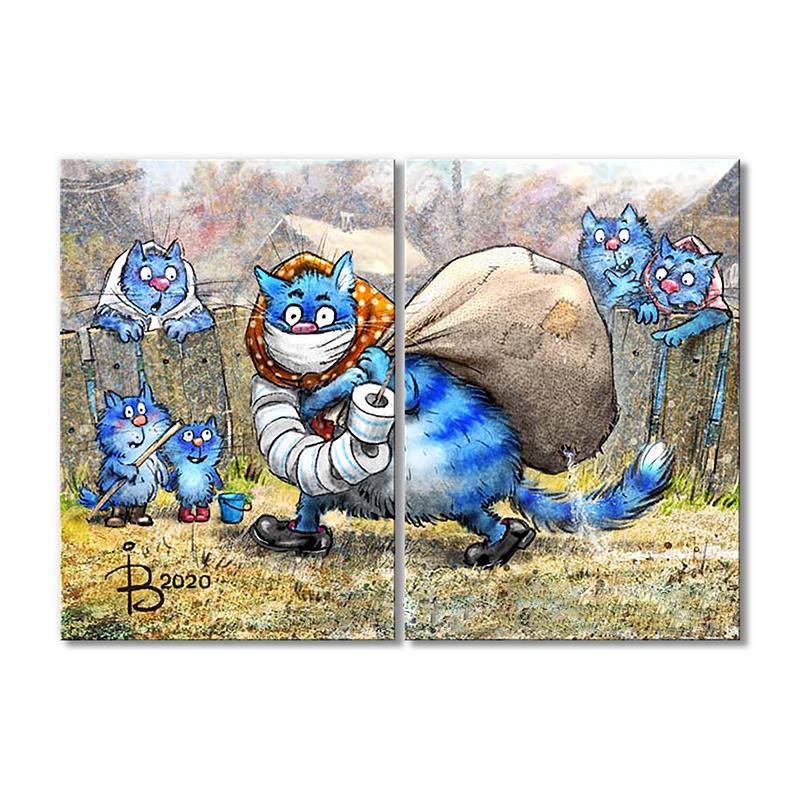 Модульная картина Запасы на карантин 2 модуля общий размер 120x180 см (_rinaz_20201633014)