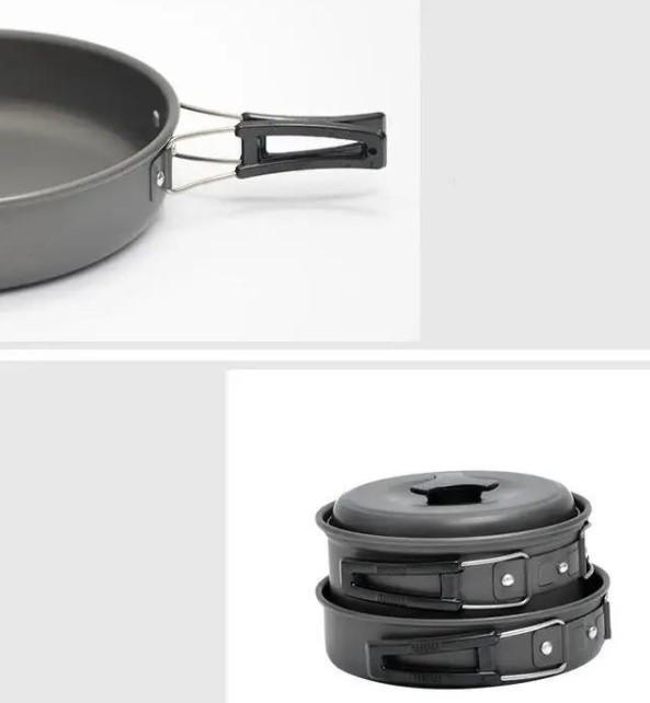 Посуд туристичний DS-200 алюмінієвий каструля/сковорідка та столові прилади (5723) - фото 5 Посуд туристичний DS-200 алюмінієвий каструля/сковорідка та столові прилади (5723) - фото 5