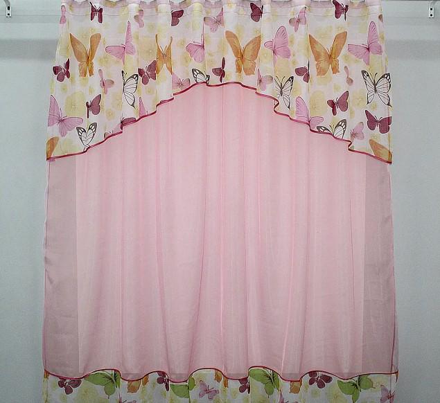 Комплект тюль з ламбрекеном 245х170 см Рожевий (00к 59-205)