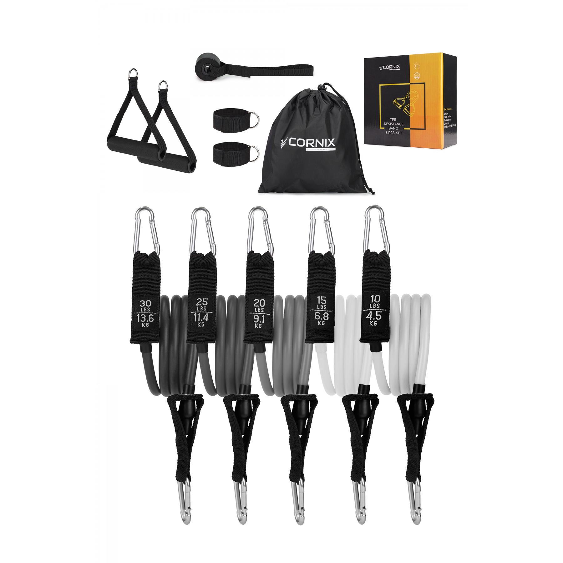 Комплект трубчатых эспандеров Cornix XR-0257 4,5-13,6 кг 5 шт. (47063)