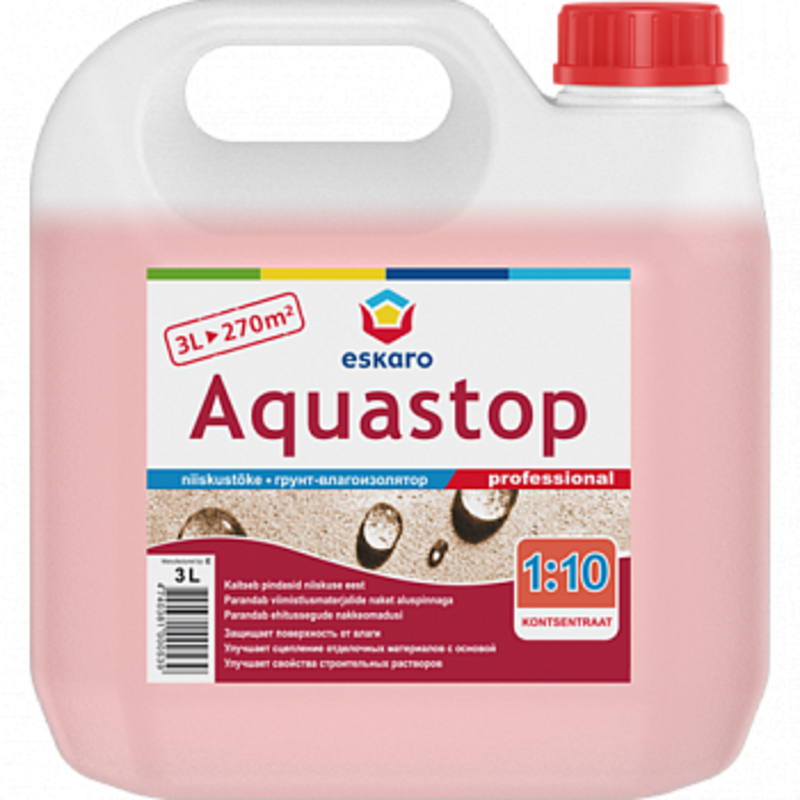 Грунтовка глубокопроникающая Eskaro Aquastop Professional концентрат 1:10 10 л