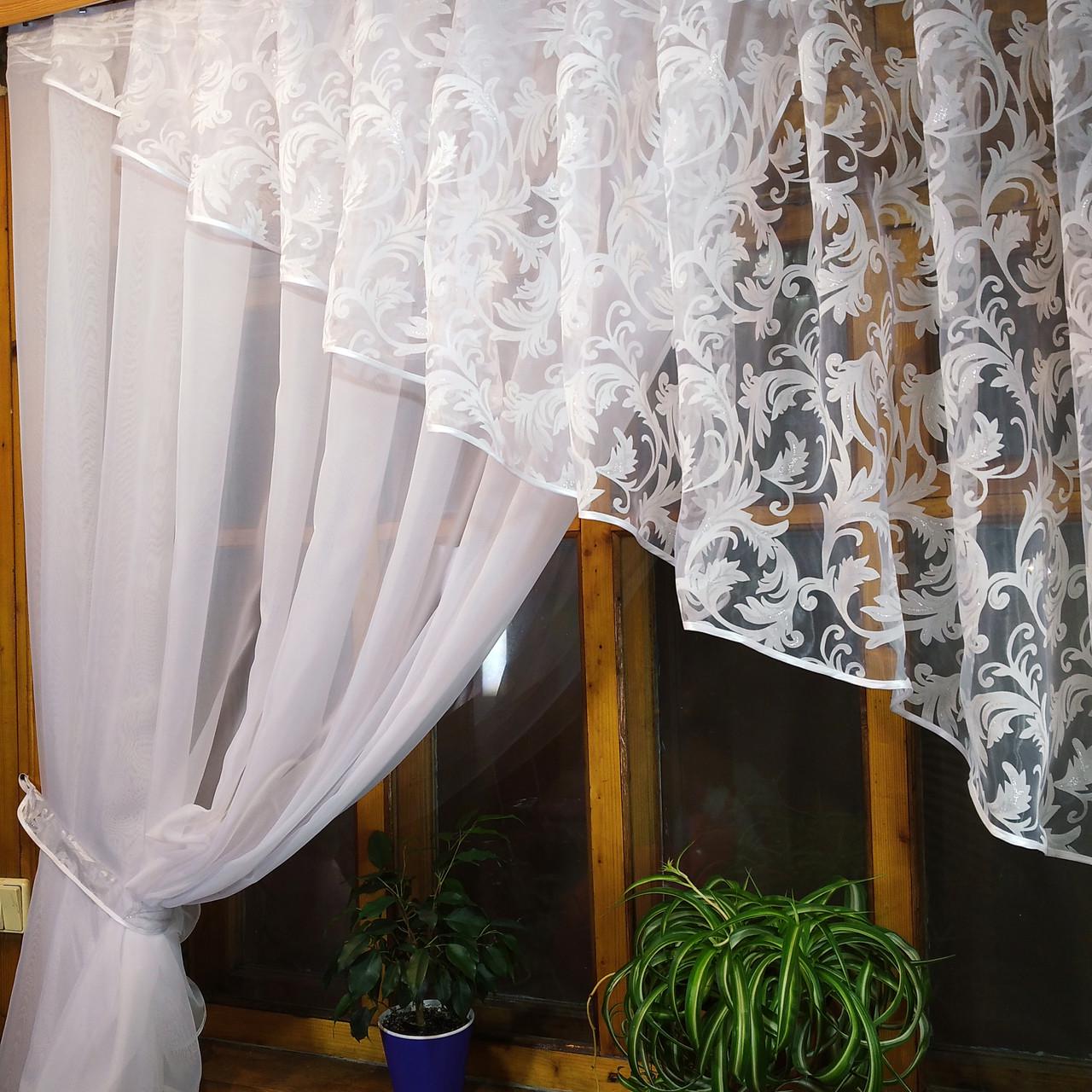 Тюль Анжелика вензель левая 170х400 см Белый (1783744003) - фото 3 Тюль Анжелика вензель левая 170х400 см Белый (1783744003) - фото 3