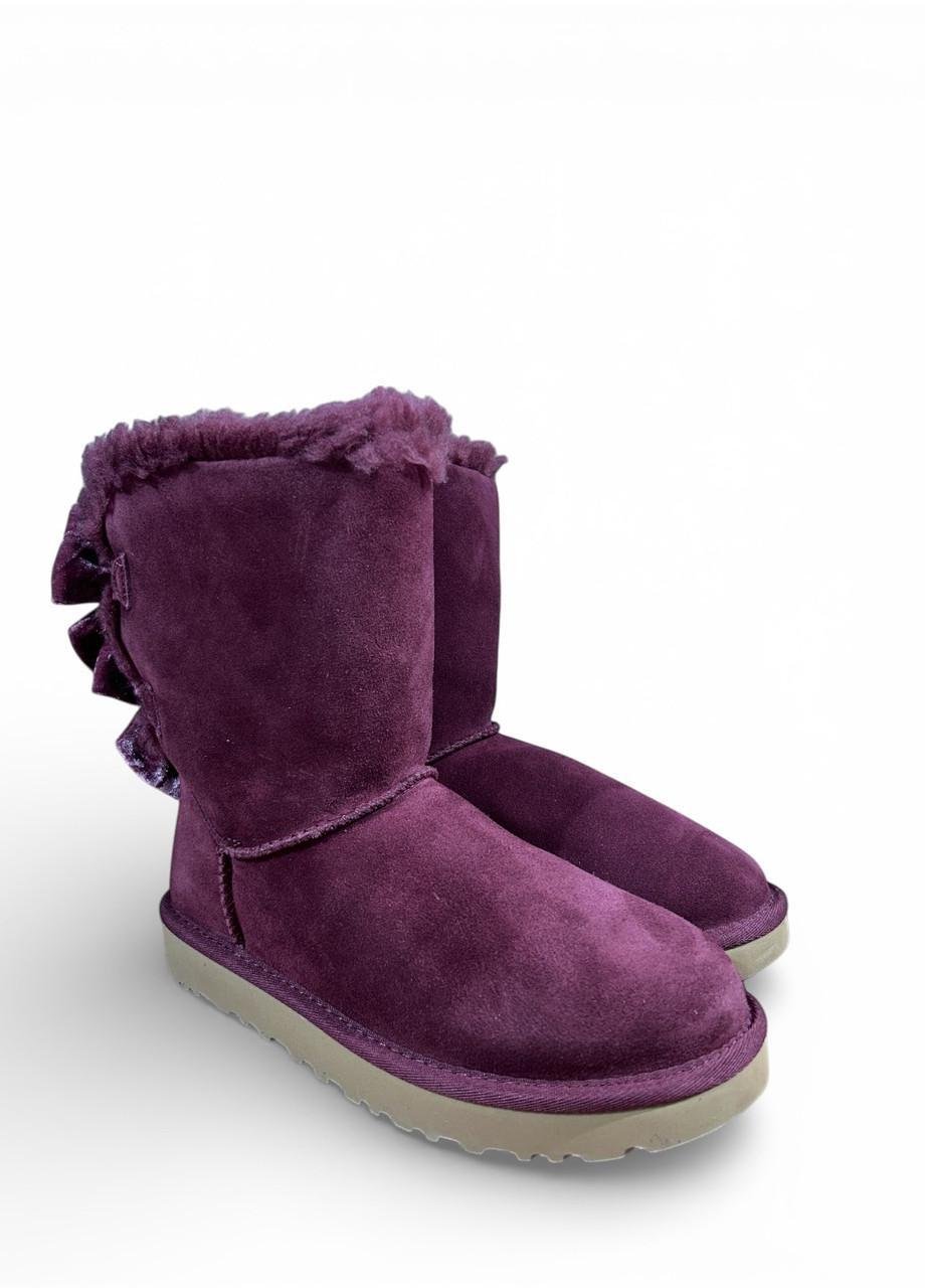 Угги женские UGG Bailey Bow Crushed Velvet s/n 1138171 р. 37/US 6 23 см Фиолетовый (2864843219)