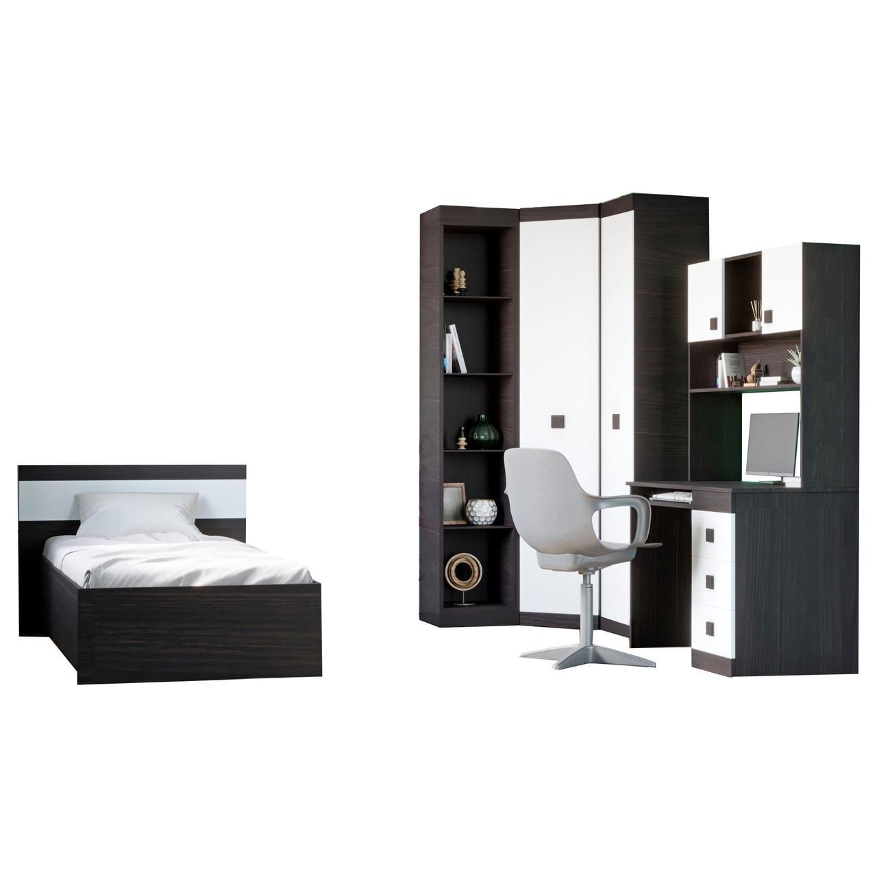 Спальня детская Эверест Соната Комплект 11 модульная 6 элементов Венге темный/Белый (DTM-2595) - фото 1 Спальня детская Эверест Соната Комплект 11 модульная 6 элементов Венге темный/Белый (DTM-2595) - фото 1