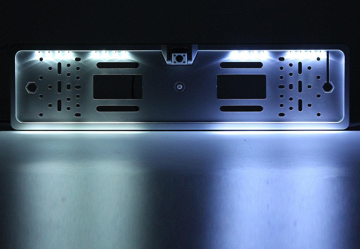 Камера заднего вида-рамка 16 LED с подсветкой номера Silver (ML-1534) - фото 2