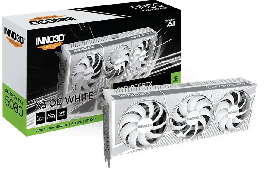 Відеокарта INNO3D GeForce RTX 5080 X3 OC WHITE (N50803-16D7X-17605211) Відеокарта INNO3D GeForce RTX 5080 X3 OC WHITE (N50803-16D7X-17605211)