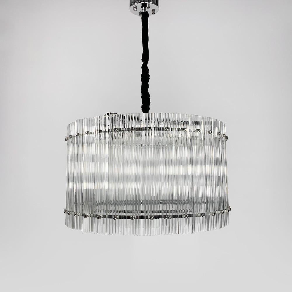 Люстра кришталева кругла із сріблом Ø 60 см (MJ 99-600 CH)