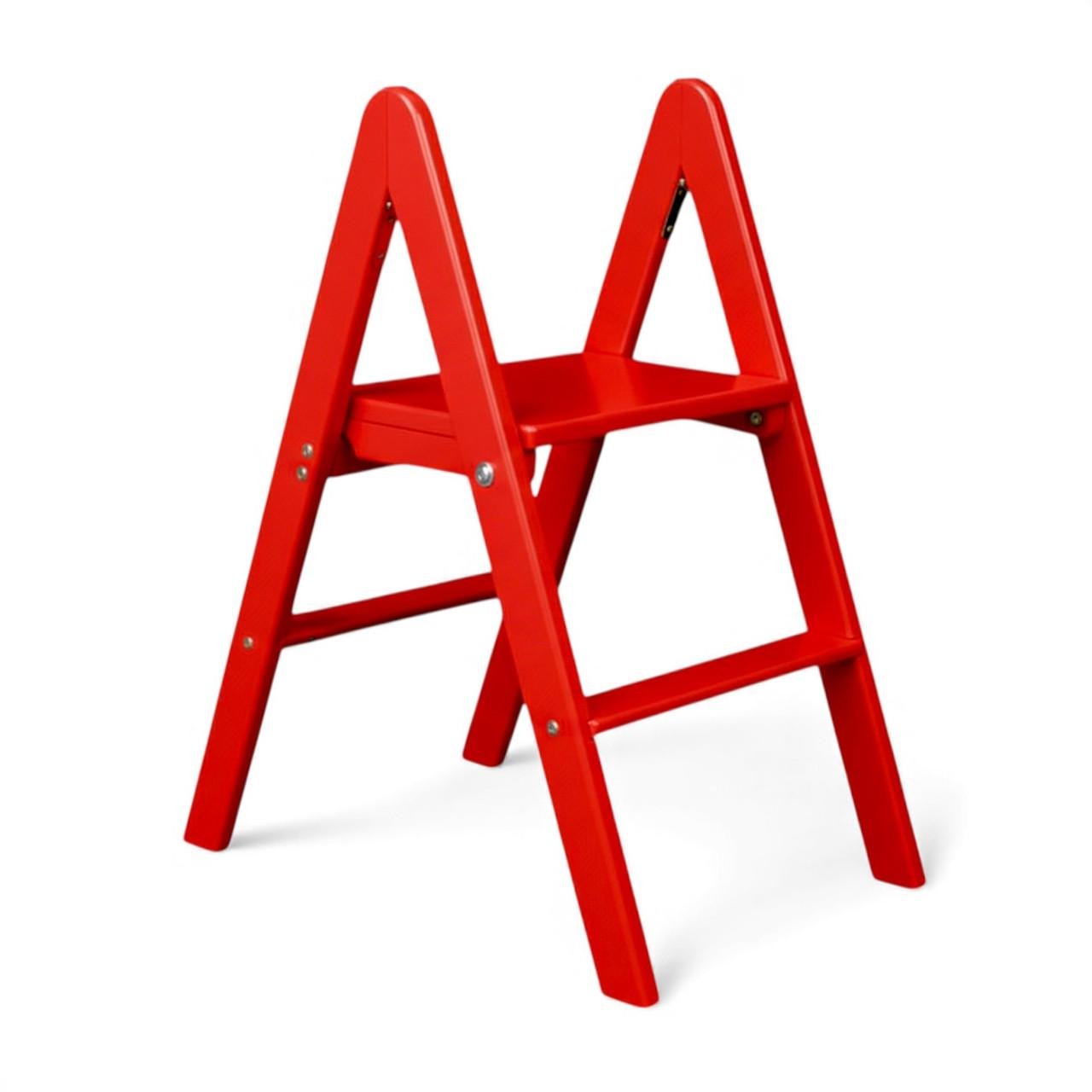 Табурет-лестница деревянный Студія Дерева Вільха бытовой двусторонний 2 ступеньки Красный (31002855) - фото 3 Табурет-лестница деревянный Студія Дерева Вільха бытовой двусторонний 2 ступеньки Красный (31002855) - фото 3
