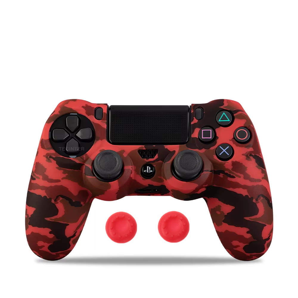 Чохол силіконовий для геймпада PS4 Dualshock 4 Camo Red