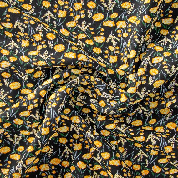 Ткань штапель твил IDEIA Розмари 1,45 м Черно-желтый (2200004221311)