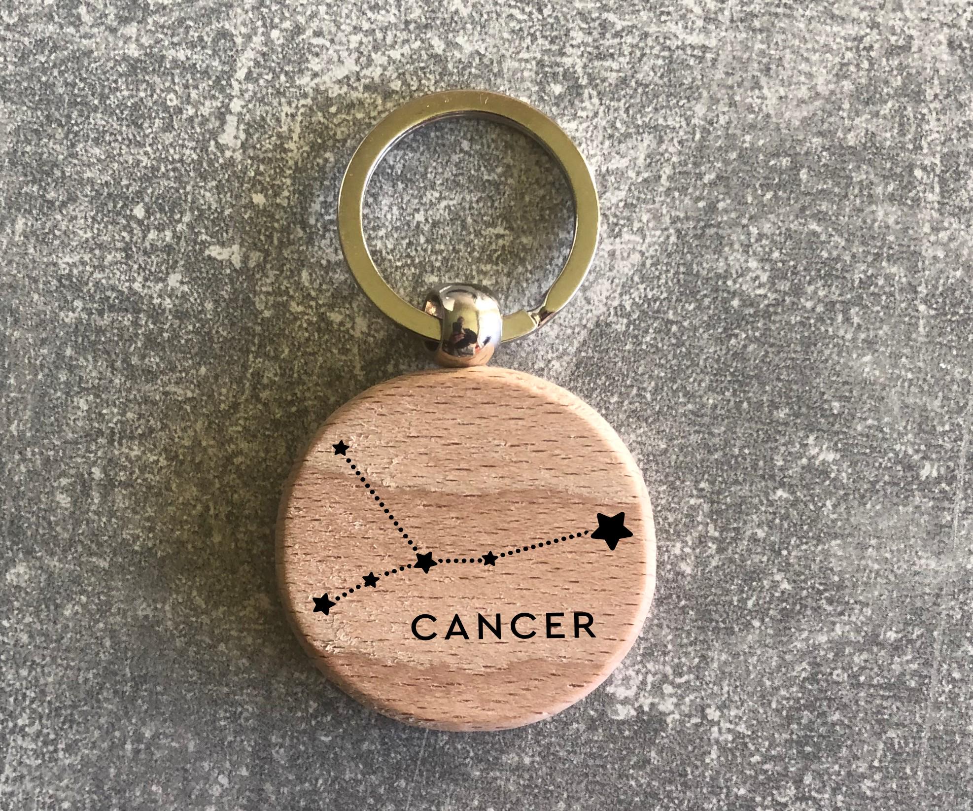 Брелок деревянный круглый с созвездием зодиака "Рак" (15010204004) - фото 2