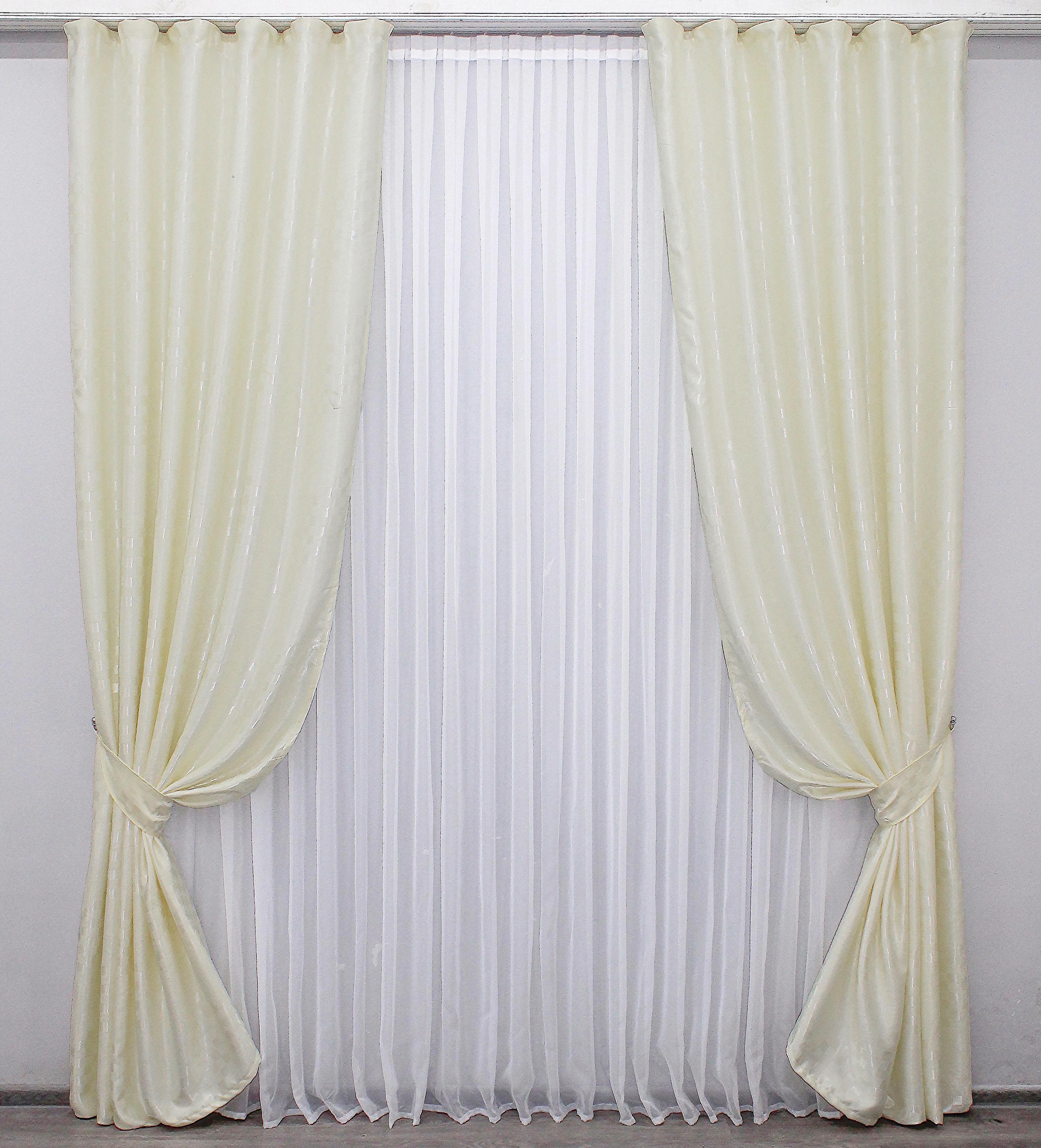 Комплект штор VR-Textil Софт № 1254ш 150х270 см 2 шт. Молочный (33-0086) Комплект штор VR-Textil Софт № 1254ш 150х270 см 2 шт. Молочный (33-0086)