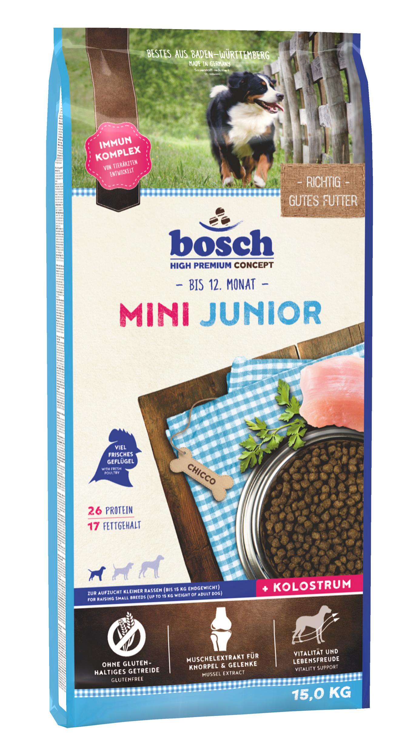 Корм для собак Bosch HPC Mini Junior для щенков малых пород 15 кг