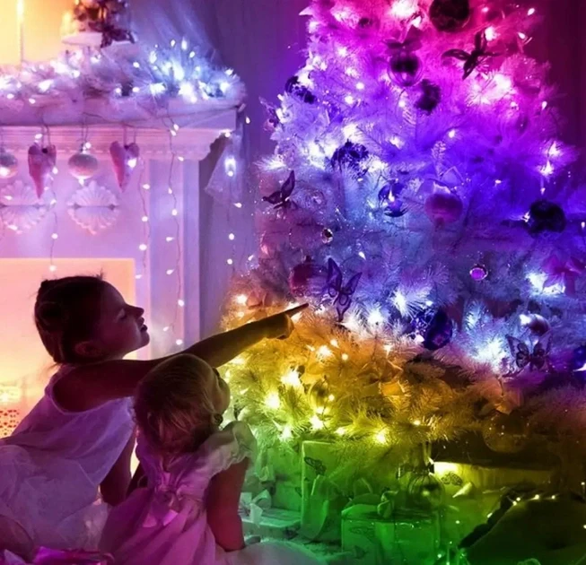 Гірлянда Роса нитка PRC з пультом на USB 100 LED 5050 RGB/Bluetooth 10 м (2348999879) - фото 4 Гірлянда Роса нитка PRC з пультом на USB 100 LED 5050 RGB/Bluetooth 10 м (2348999879) - фото 4