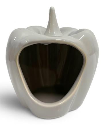 Купалка/миска керамическая для хомяков Mazceramics ручной работы перец 6х9х10 см Серый