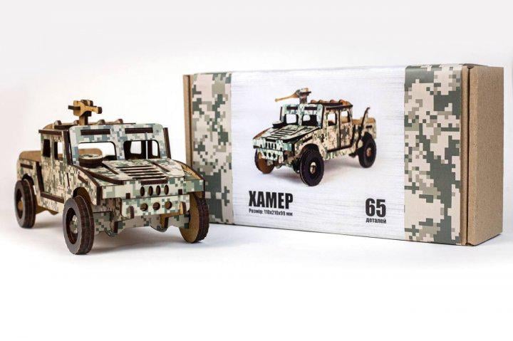 Деревянный 3D конструктор PuzzleOk ХАМЕР 65 детали