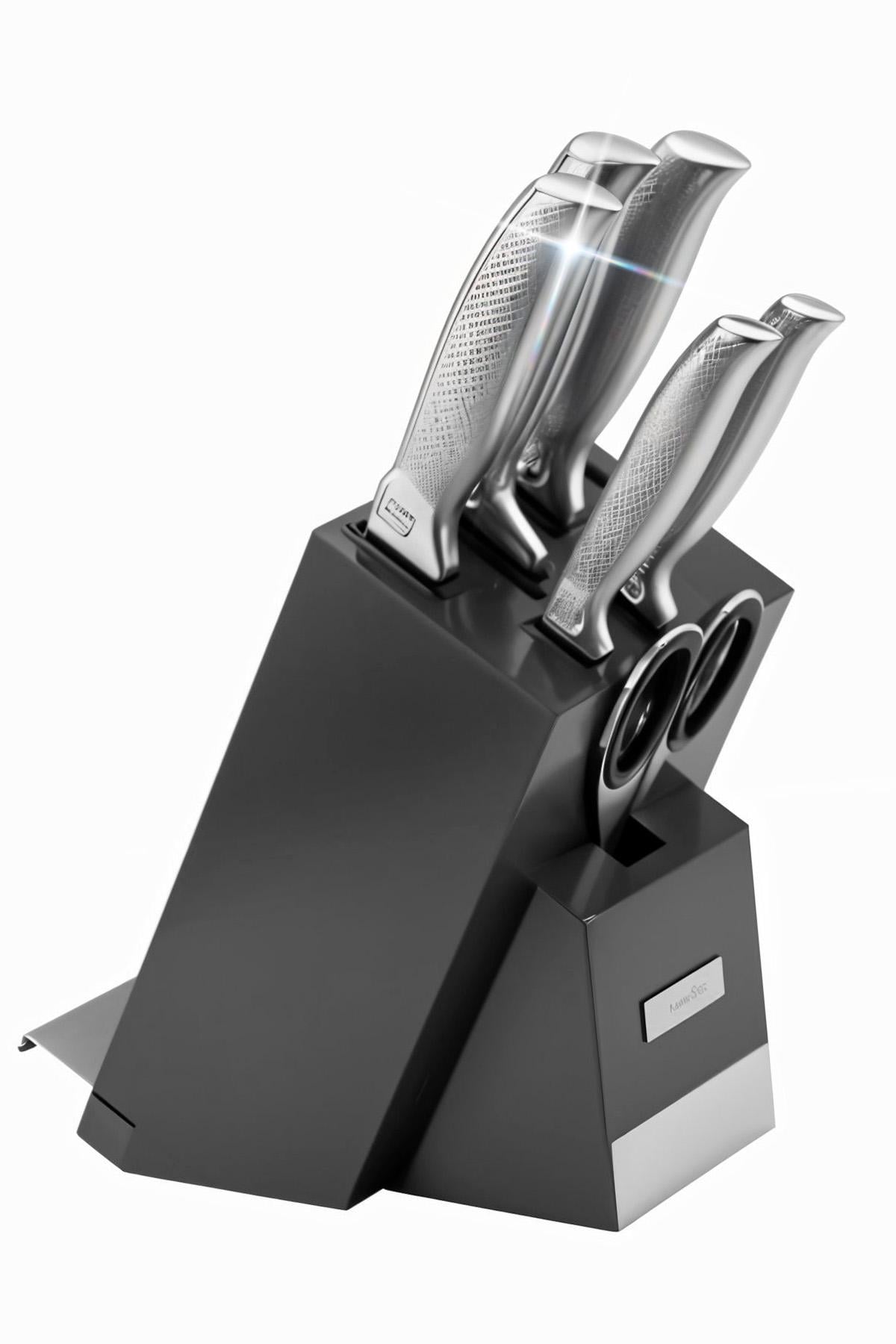 Набор кухонных ножей BRS из нержавеющей стали 7 шт. Silver/Black (564115539)