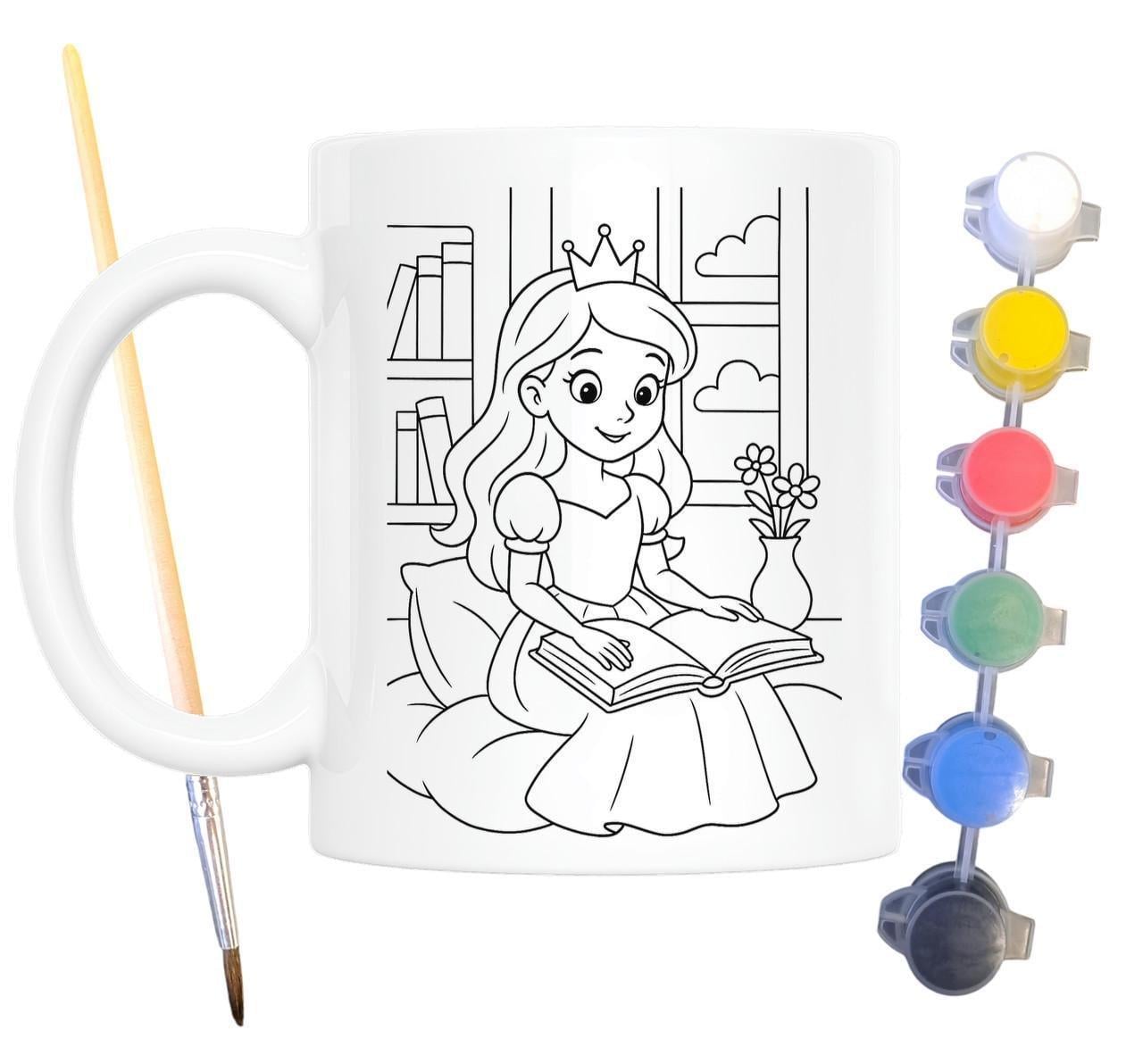 Набор для творчества кружка раскраска Принцесса 330 мл Белый (КР0127)