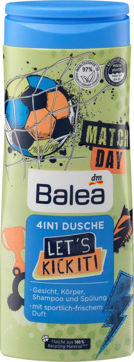 Гель для душа и шампунь детский Balea 4in1 Let's kick it! 300 мл (12115)