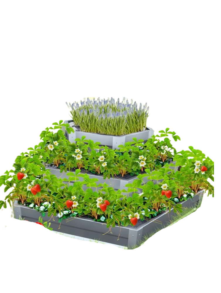 Клумба садовая SIMBUD трехъярусная RAL8017 Коричневый (864685)