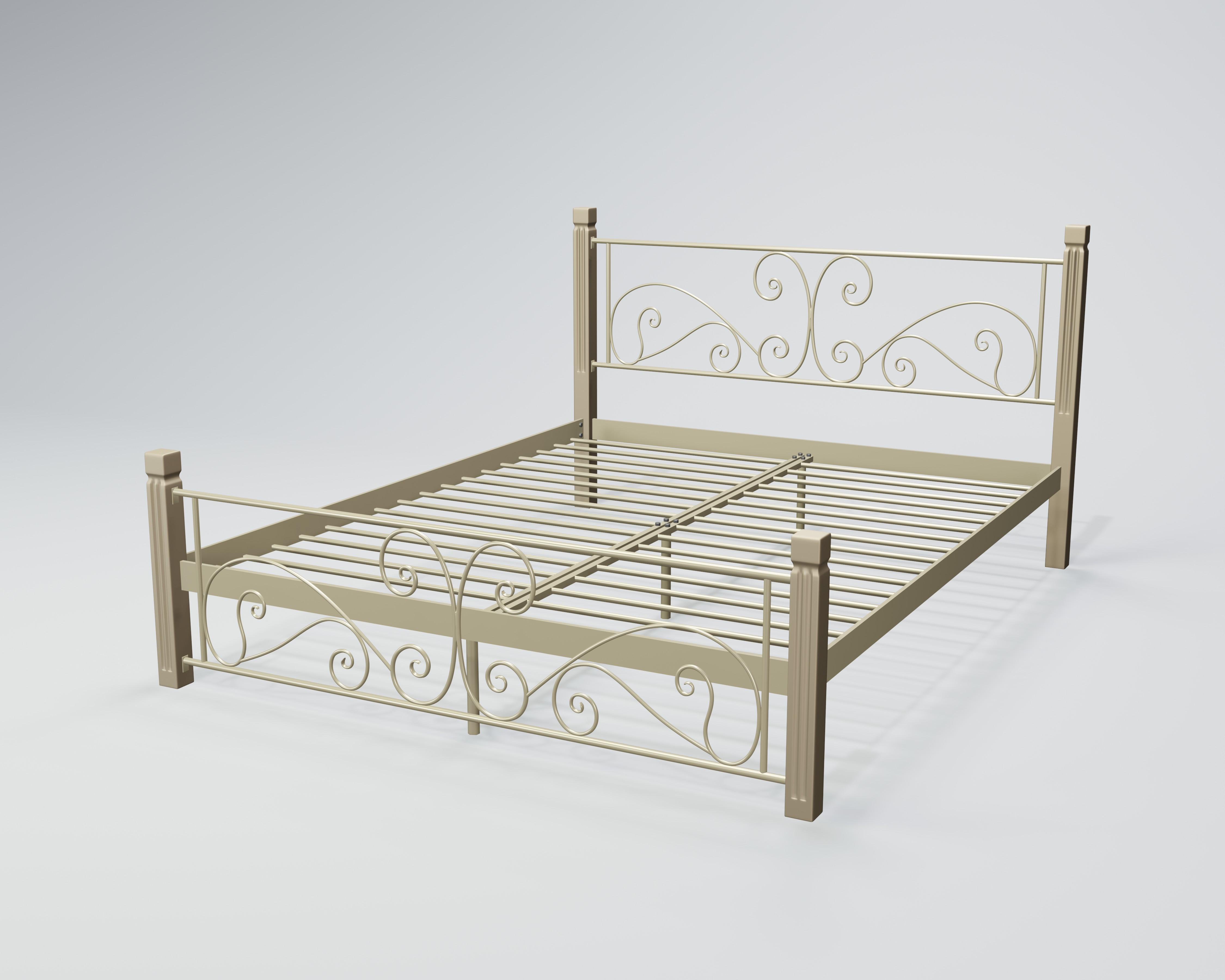 Кровать металлическая Нарцисс 160x190 см Бежевый