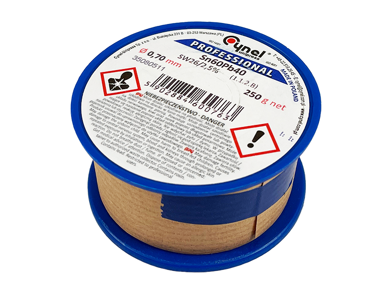 Припой оловянно-свинцовый Cynel Sn60Pb40-SW26 0,7 мм 250 г (8124)