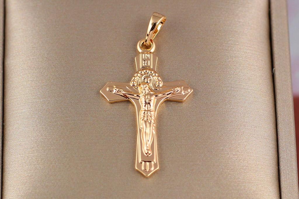 Хрестик Xuping Jewelry з гострими краями 3 см Золотистий