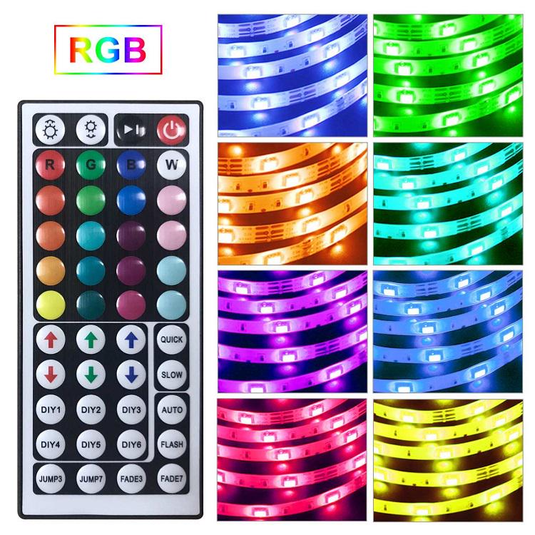 Світлодіодна стрічка SMD 5050 Strip Light RGB 54 LED/m 5 м на силіконі з блоком та пультом керування Різнокольоровий - фото 7