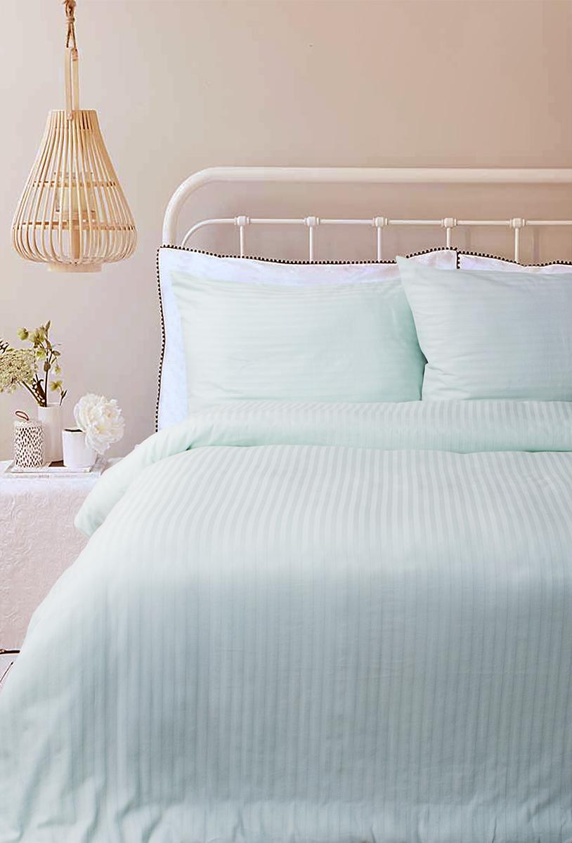 Комплект постільної білизни Lotus Готель сатин-страйп євро Ментоловий (19866) - фото 2 Комплект постільної білизни Lotus Готель сатин-страйп євро Ментоловий (19866) - фото 2