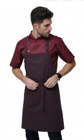 Фартух нагрудний для кухаря/офіціанта/продавця Profforma смужка Бордовий