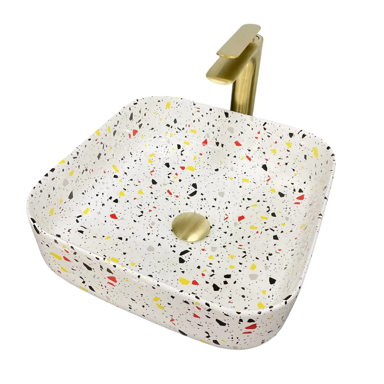 Раковина накладная VBI Alghero S Terazzo 375x375 мм квадратная (RM-VBI-013302)