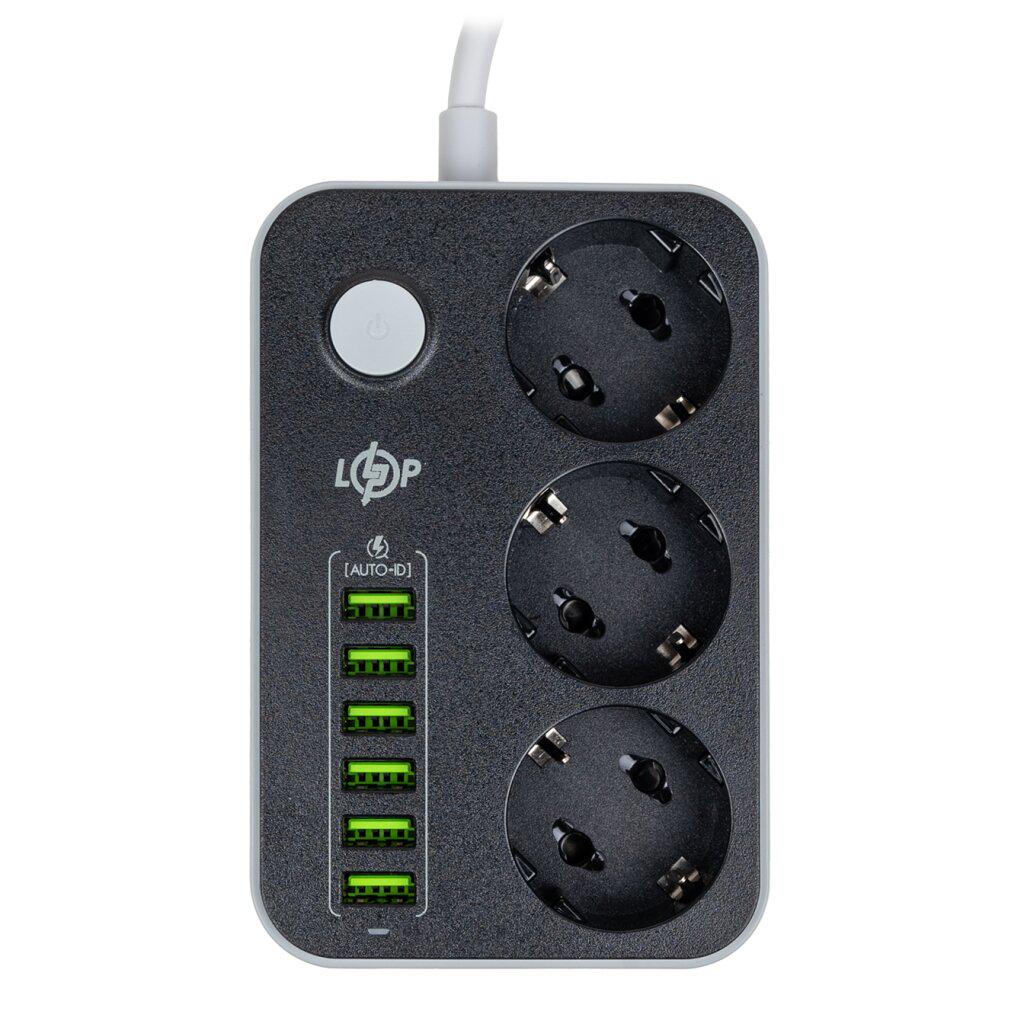 Сетевая защита LogicPower с 6 USB-портами 2 м Черный (25563987)