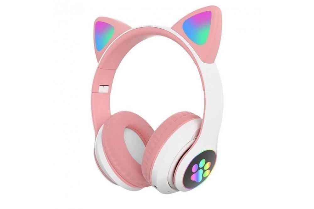 Наушники с ушками Cat STN-28 2в1 Bluetooth 5.0/AUX/FM радио сложные подсветки до 12 часов (29895967)