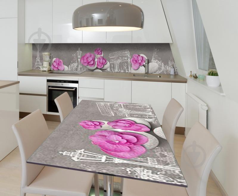 Наклейка виниловая на стол Zatarga  "Розовые лепестки на камнях" 600х1200 мм Z181701st