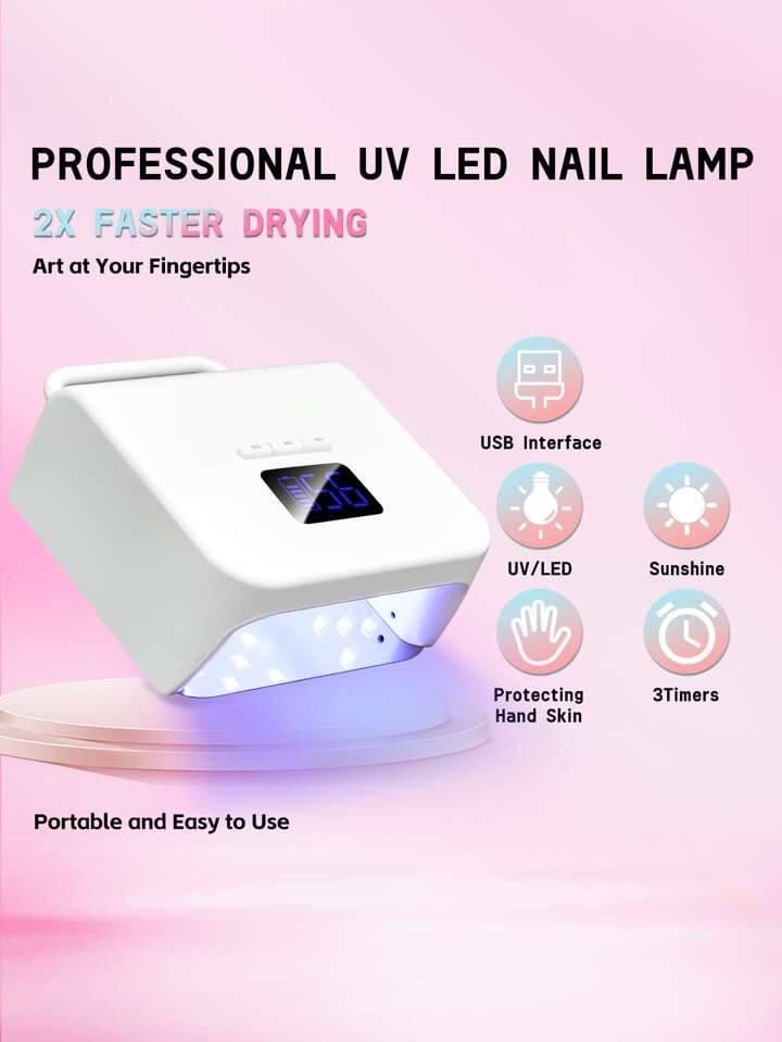 Лампа UV/LED беспроводная BY10 9600 mAh 220 Вт Белый - фото 7 Лампа UV/LED беспроводная BY10 9600 mAh 220 Вт Белый - фото 7