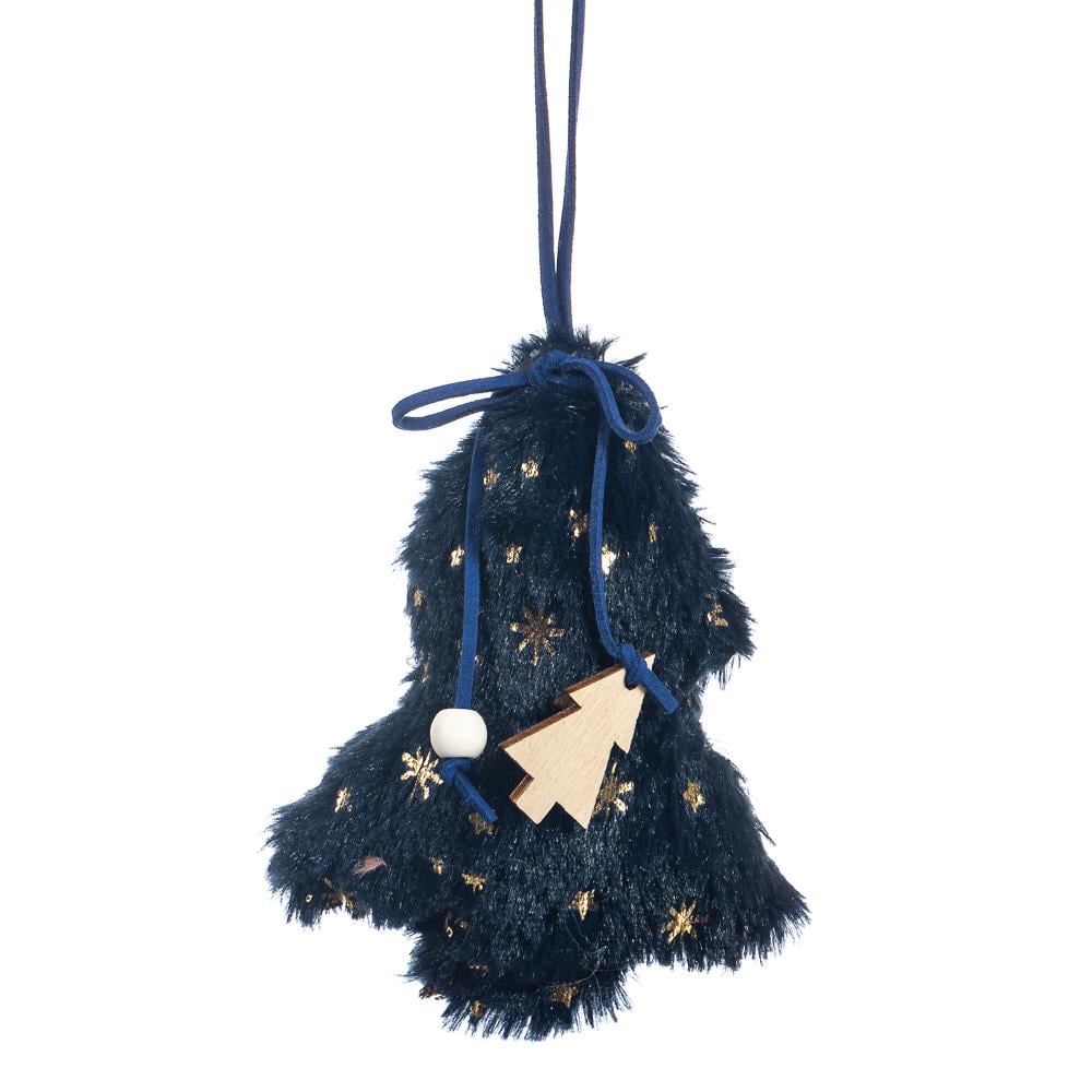 Подвеска новогодняя мягкая на елку Elisey Пушистая звезда большая Черный (NH-106-K-190)