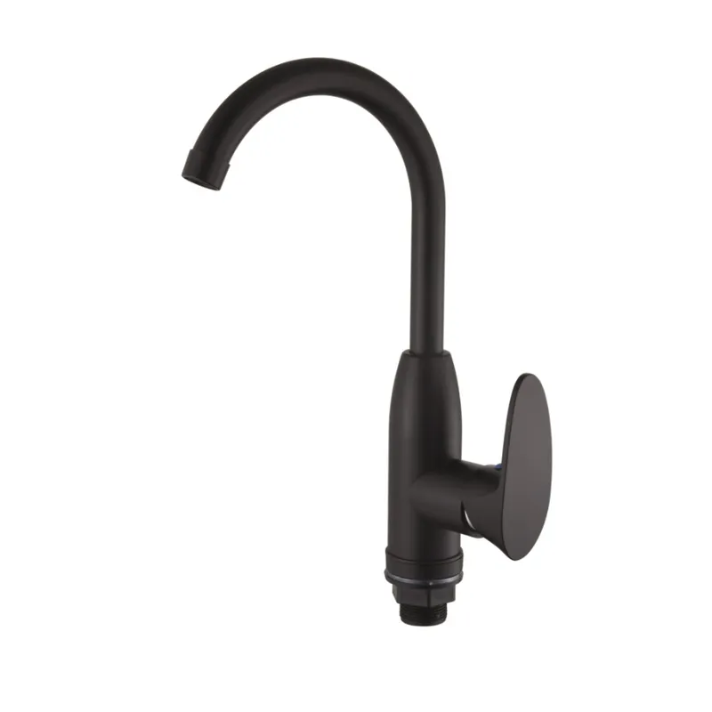 Смеситель для кухни PLAMIX Cezar-011-B SET с подводом Matte Black (PM0668)