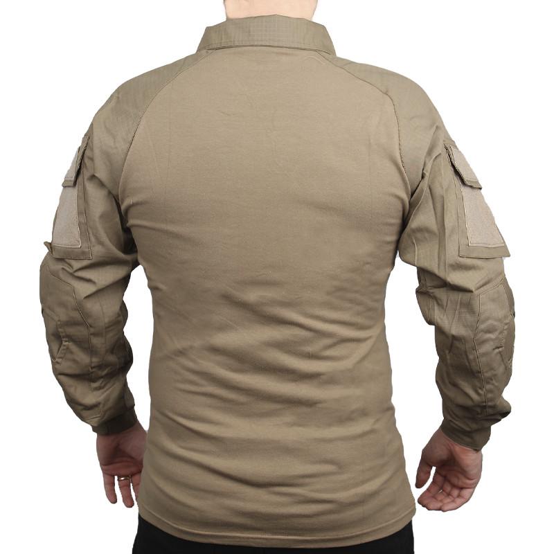 Рубашка убакс Lesko A655 Sand мужская с длинным рукавом 4XL Khaki - фото 3