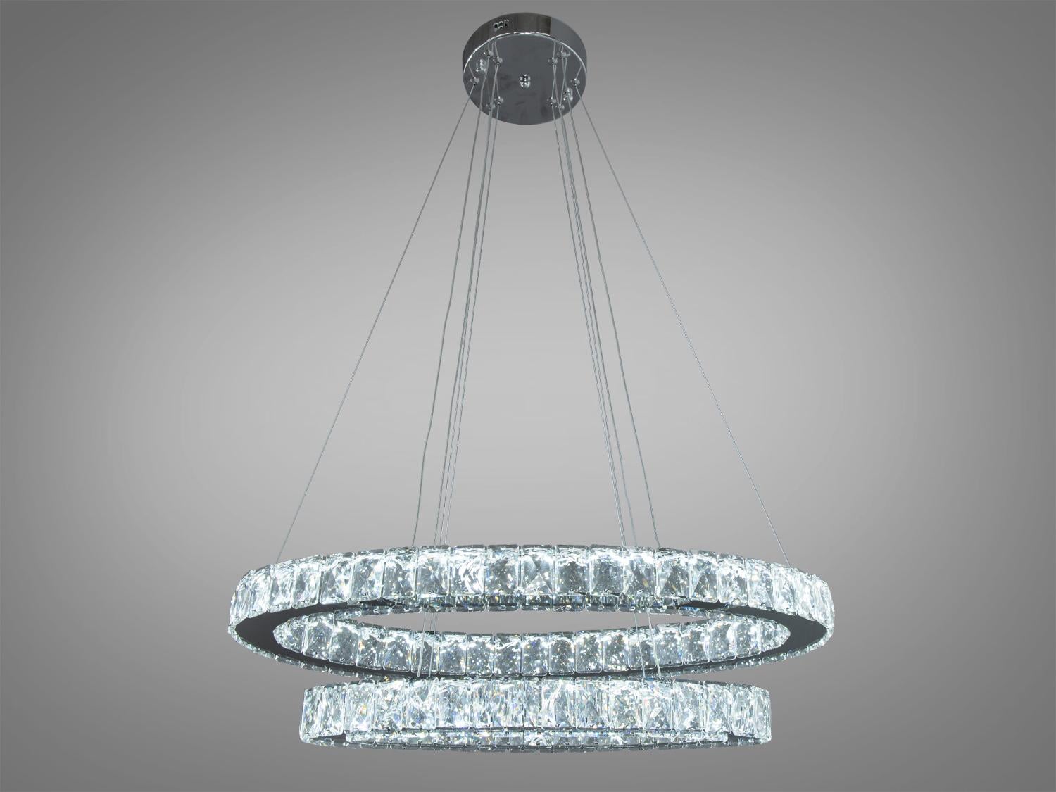 Люстра хрустальная светодиодная 50 Вт Хром (7210/650+500HR)