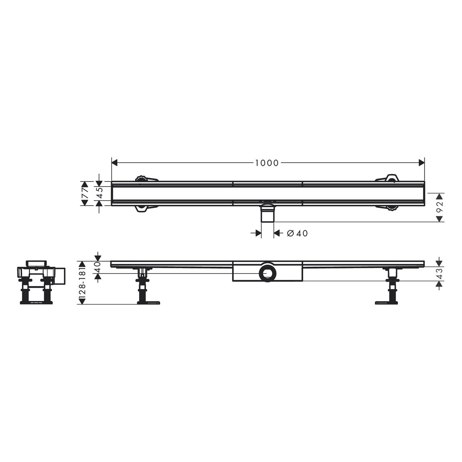 Трап для душа Hansgrohe RainDrain Compact 56170800 1000 мм (177440) - фото 7