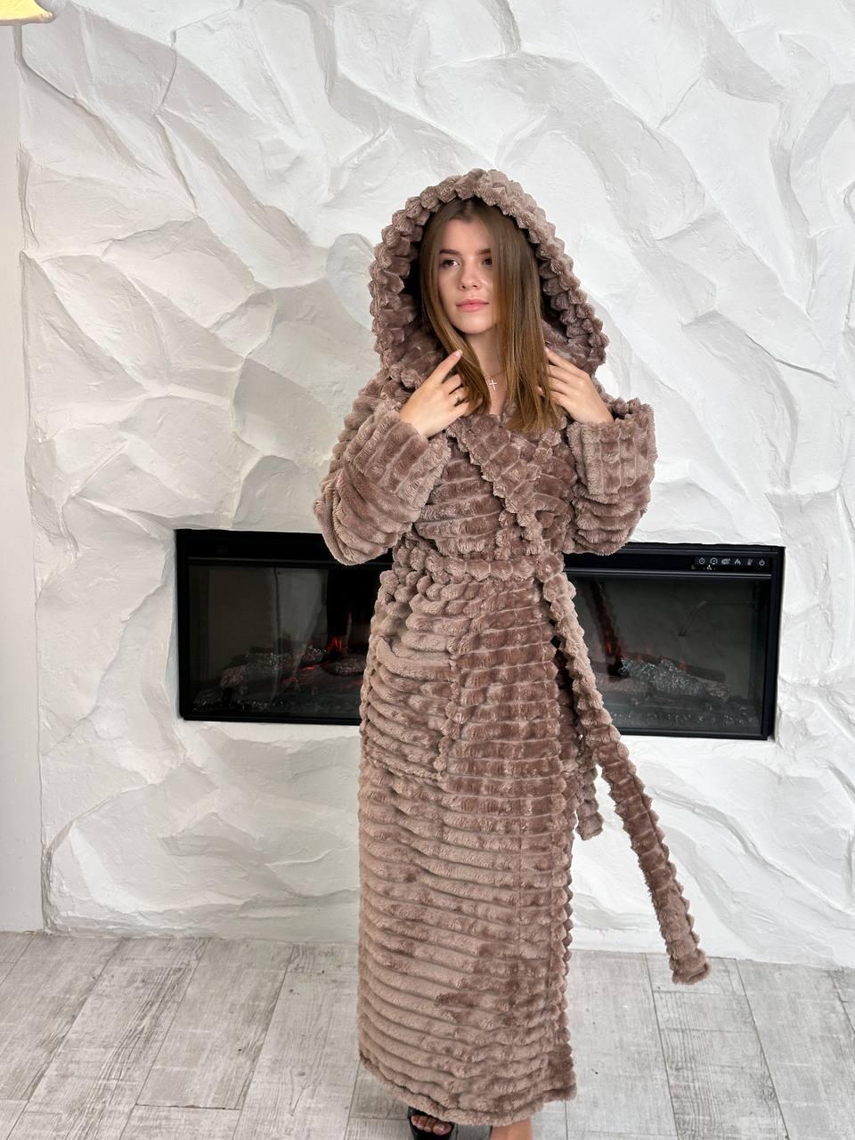 Халат жіночий махровий 2XL Капучино (Д-Al-sharpey-halat-008-02)