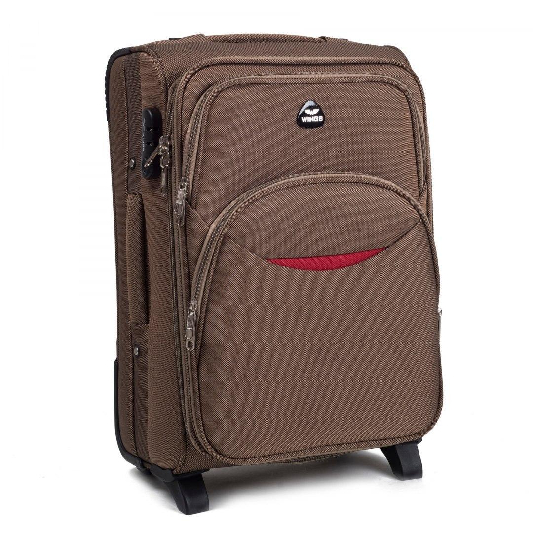 Чемодан ручная кладь Wings 1708 малый на 2 колесах 54х35х22 см Песочный