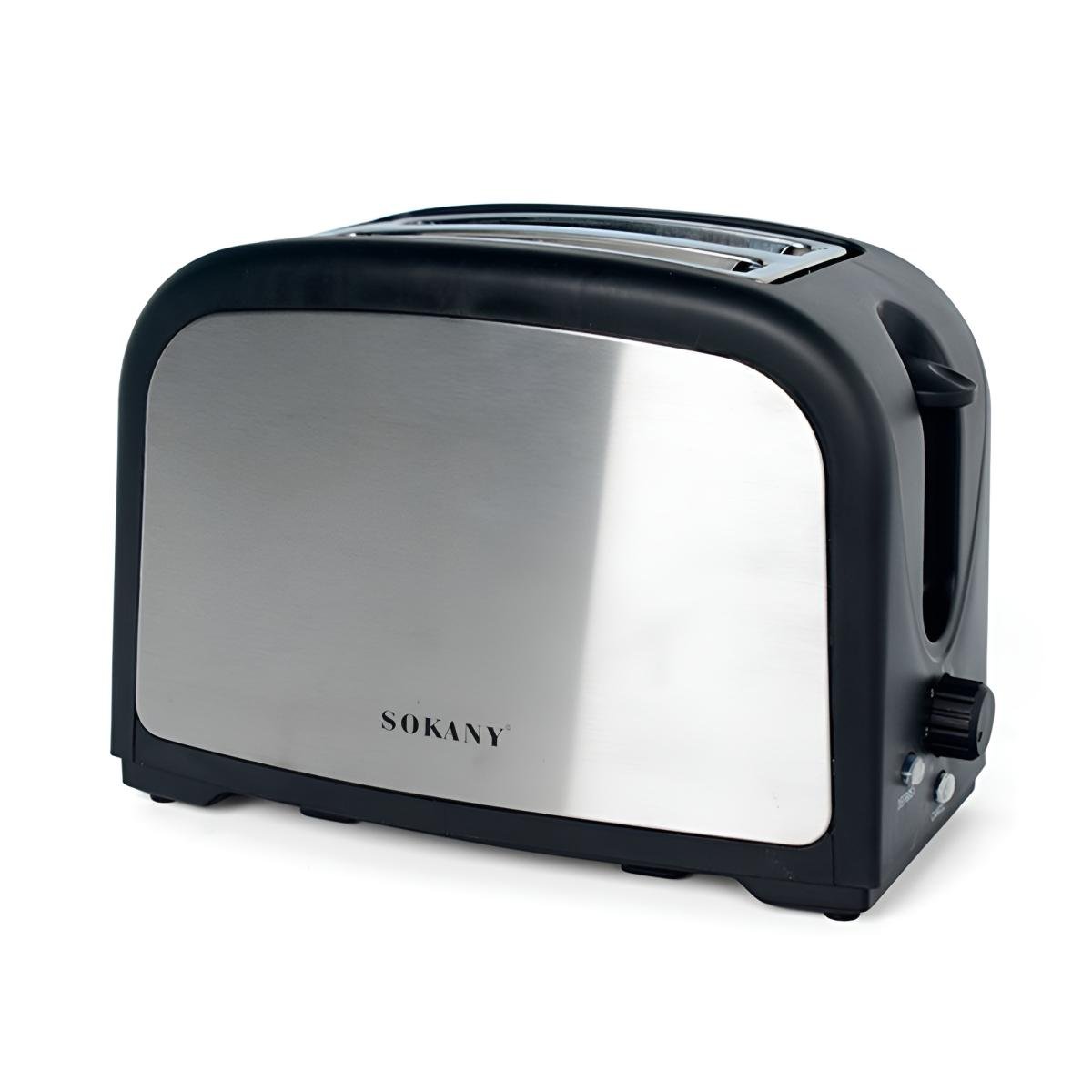 Тостер механічний Sokany HJT008SBST 800 Вт з режимом підігріву Чорний (100-107-HJT008SBST)