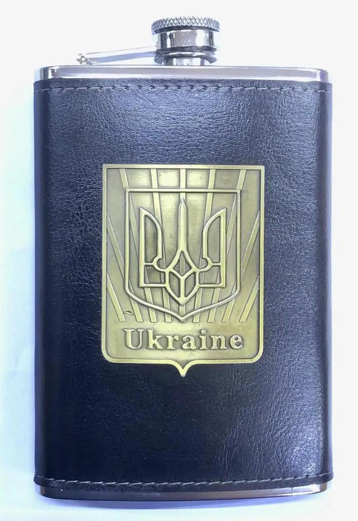 Фляга металлическая с Гербом Украины 260 мл Черный (21177193)