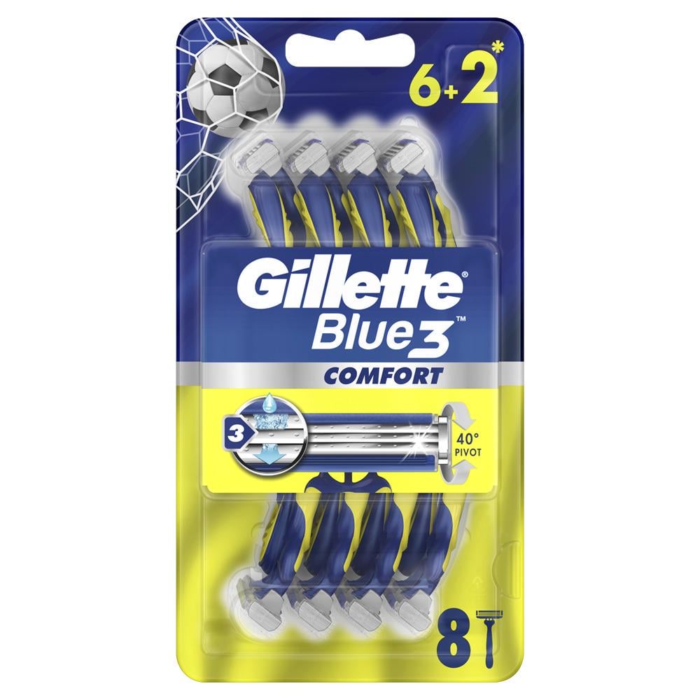 Набір станків для гоління чоловічих GILLETTE Blue 3 Comfort одноразові 6 плюс 2 шт. (31158934)