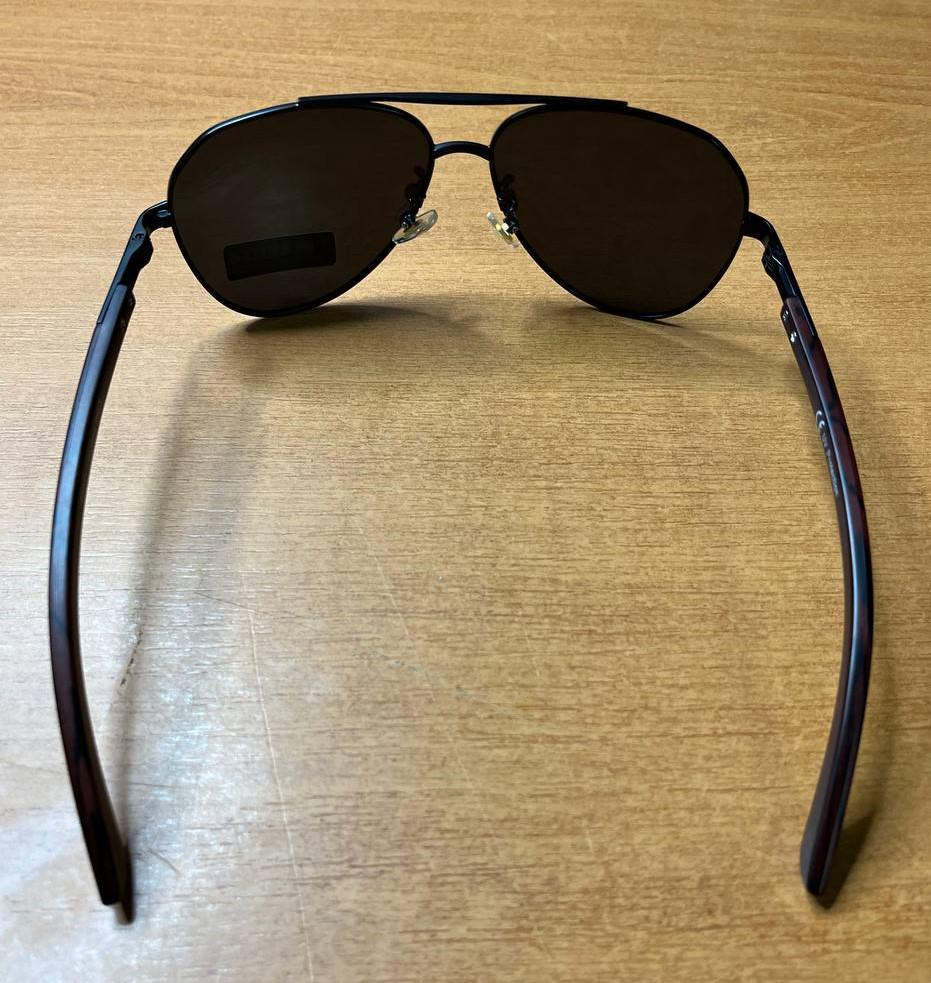 Солнцезащитные очки мужские Polaroid 2025 Aviator UV400 поляризационные антибликовые капля Smoke (7d790a42) - фото 7