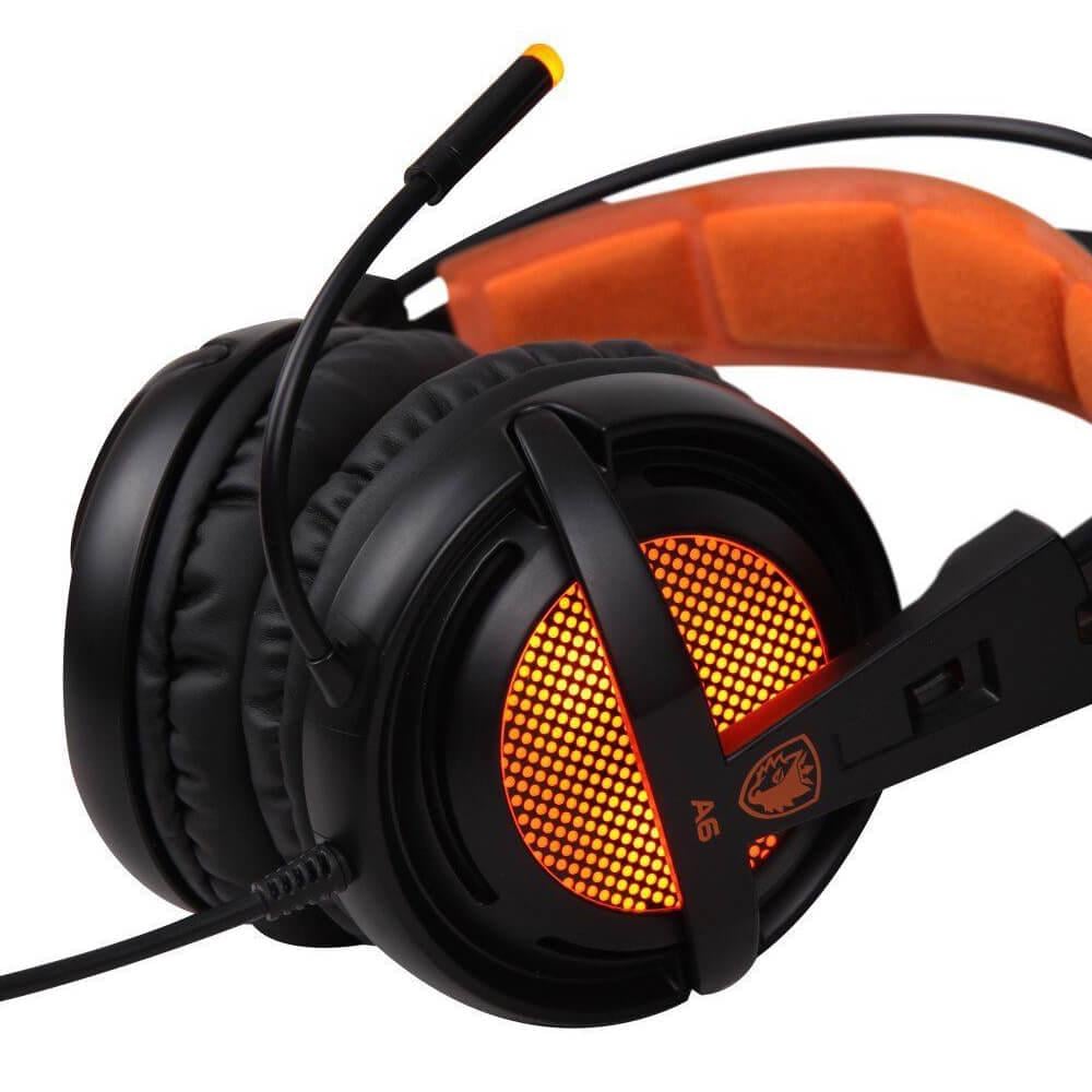 Навушники Sades A6 7.1 Surround Sound Black/Orange (SA6-BO) - фото 5