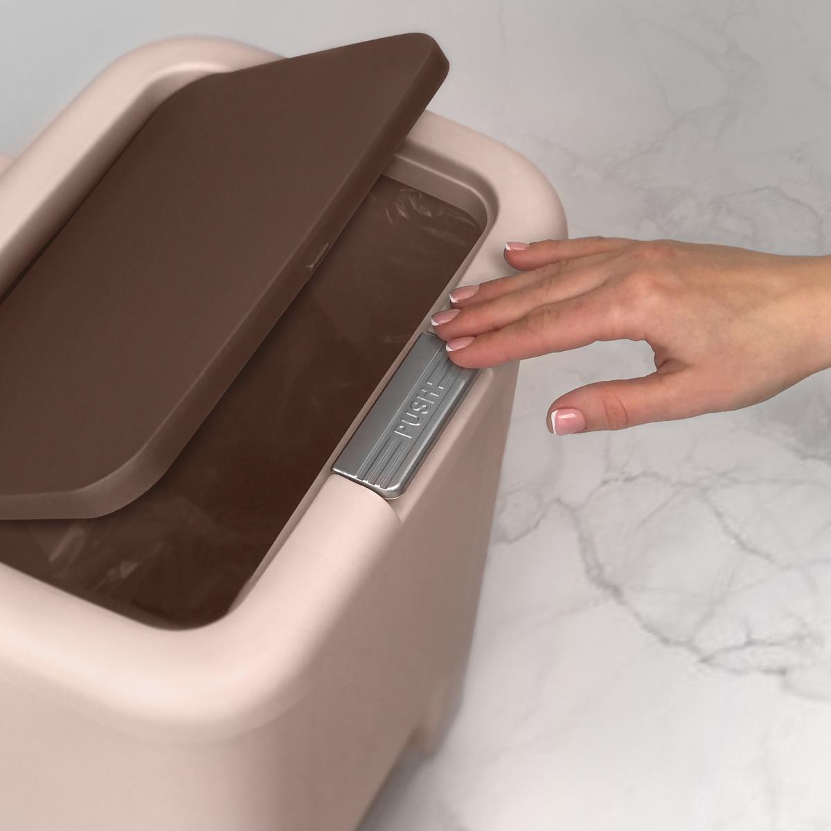 Відро для сміття МВМ MY HOME BIN-03 з кришкою і педаллю 18 л Бежевий (BIN-03 18L BEIGE) - фото 11