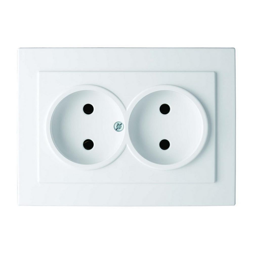 Розетка двухместная без заземления Nilson Touran Белый (00000023596)